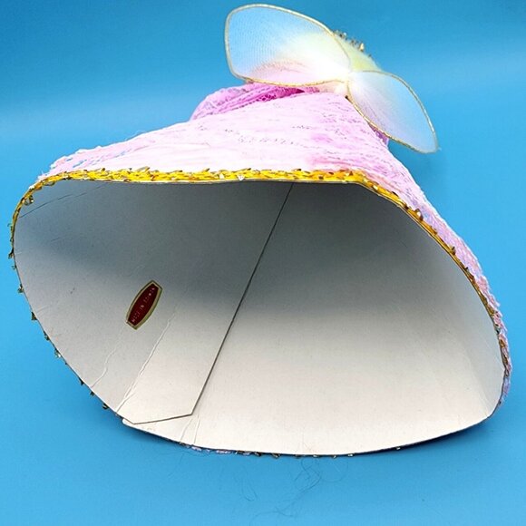 Vintage Pink Lace Angel Tree Topper Gold Halo Tulle Wings Foil Hymn Book 1960s - Picture 10 of 10